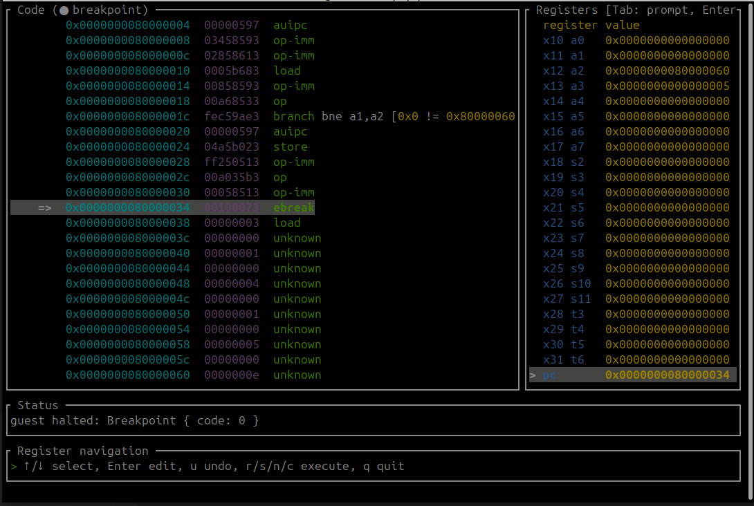 rave TUI debugger